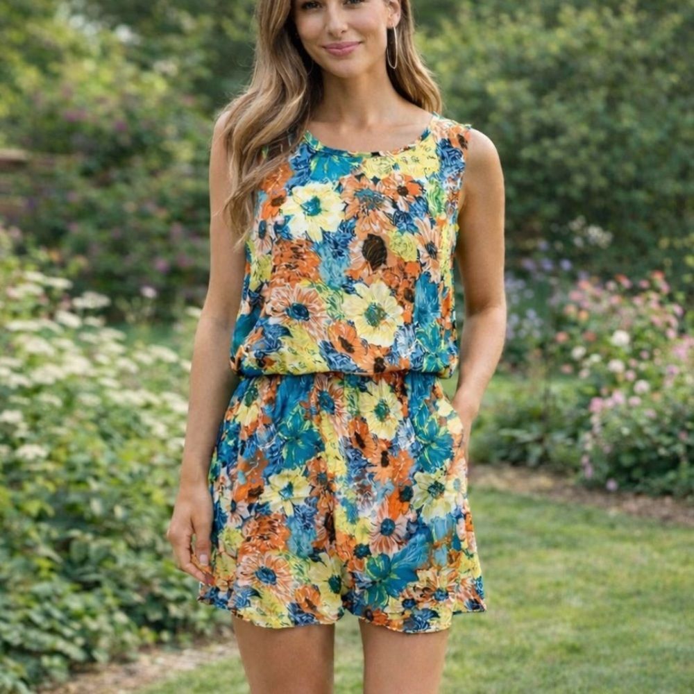 Lovely Floral Women’s  XXL Dress with elastic waist